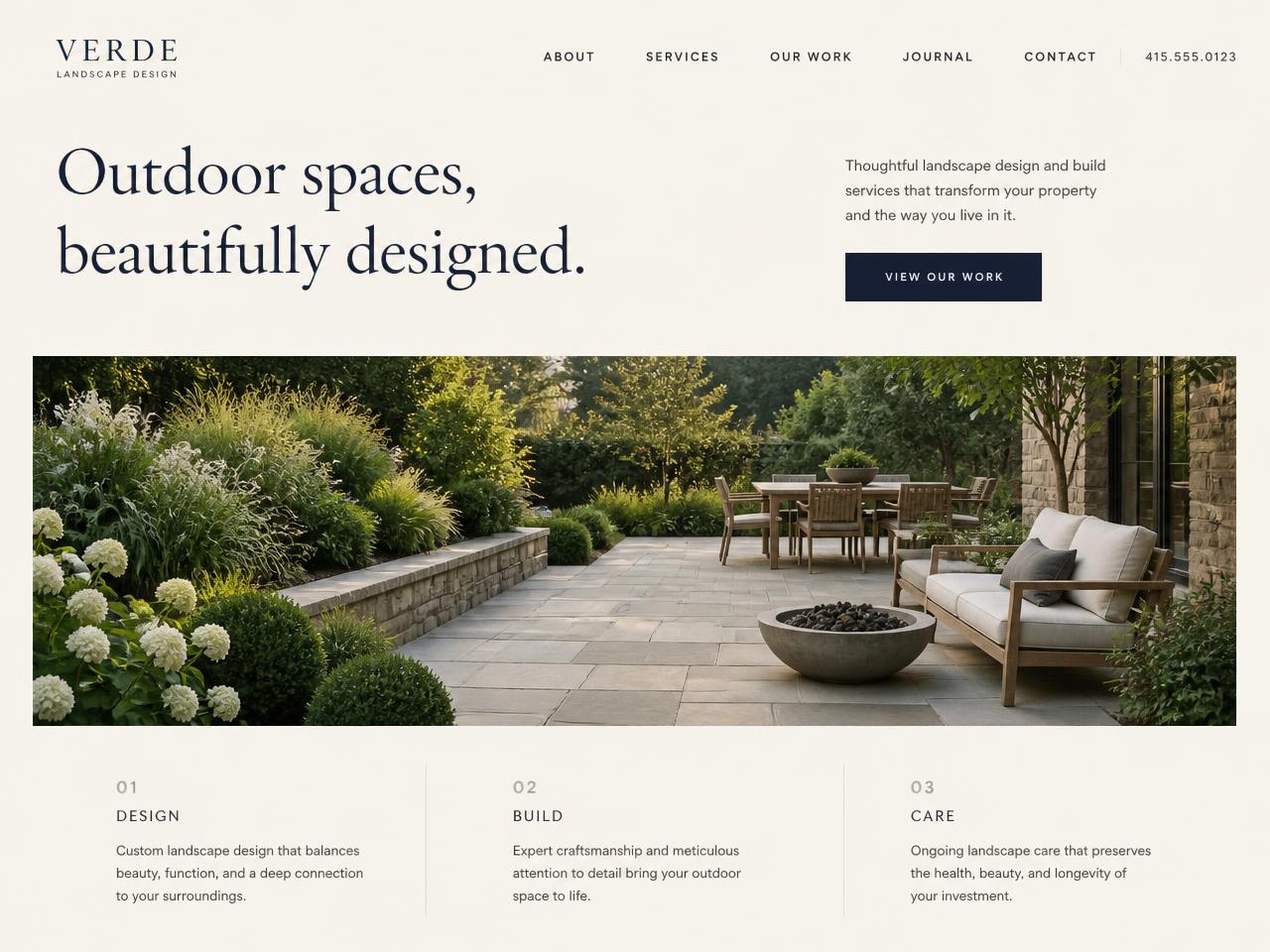 Example of a modern, professional small business website designed by JPK Creative